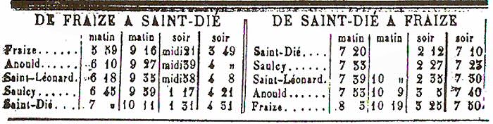 Horaires le 15 mai 1878.